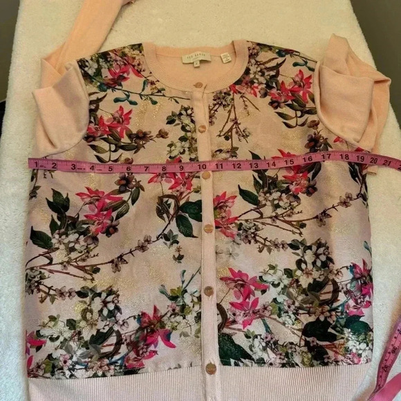 Ted BakerBlossom Jacquard Cardigan Size 2 - Picture 9 of 10